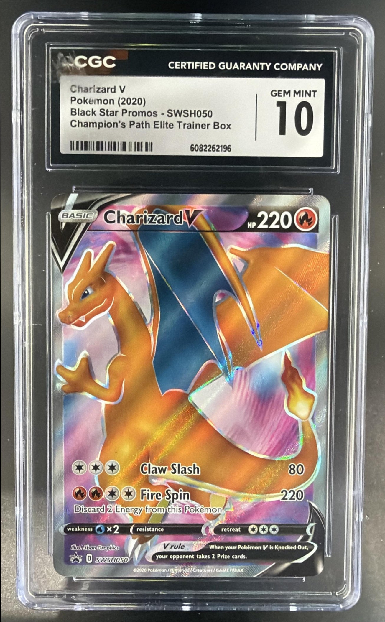 Pokemon Sword & Shield Black Star Promos Charizard V #SWSH050 2020 CGC 10 — front