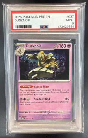 2025 Pokemon Prismatic Evolutions Dusknoir #037/131 PSA 9