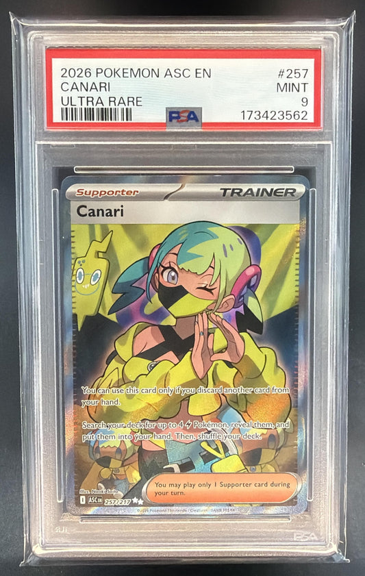2026 Pokemon Ascended Heroes Canari #257/217 Ultra Rare PSA 9 — front