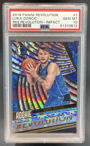 2018-19 Panini Revolution Luka Doncic #1 Rookie Impact RC Mavericks PSA 10