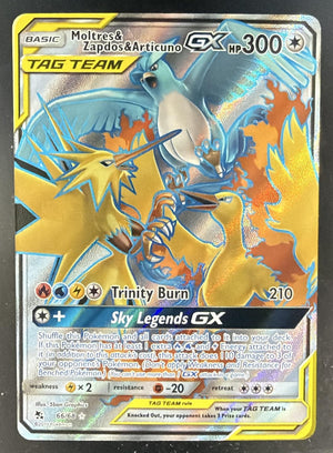 2019 Pokemon SM Hidden Fates Moltres & Zapdos ArticunoTag Team #66/68