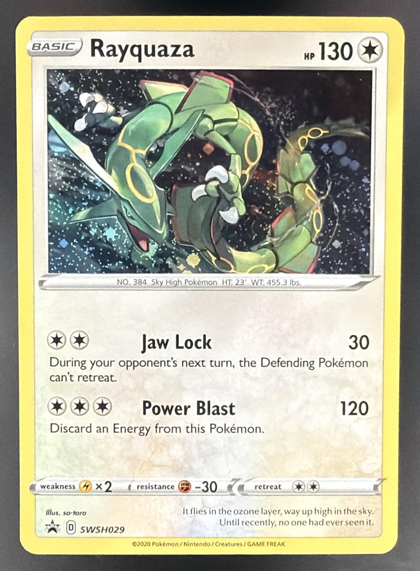 Pokemon Sword & Shield Black Star Promos Rayquaza #SWSH029 2020 — front