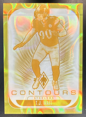 2025 Panini Phoenix T.J. Watt #27 Contours Silver Seismic 89/99 Steelers