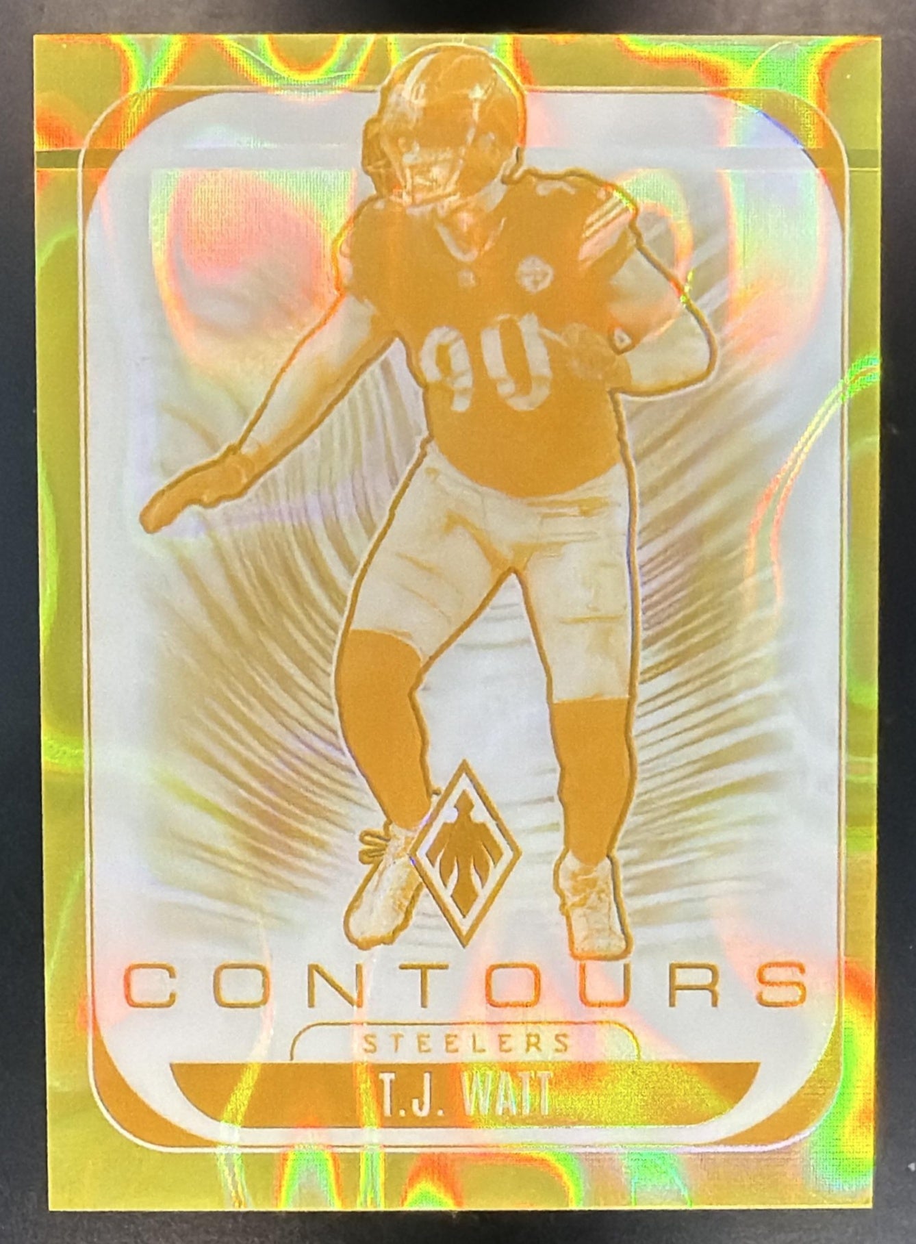 2025 Panini Phoenix T.J. Watt #27 Contours Silver Seismic 89/99 Steelers — front