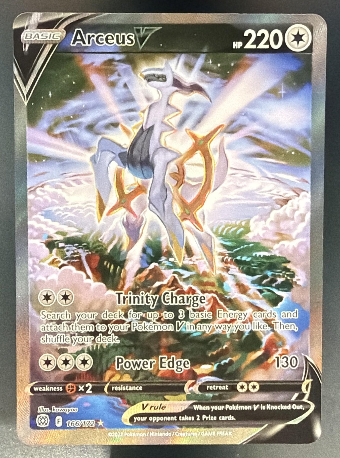 2022 Pokemon Sword & Shield Brilliant Stars Arceus V #166/172 — front