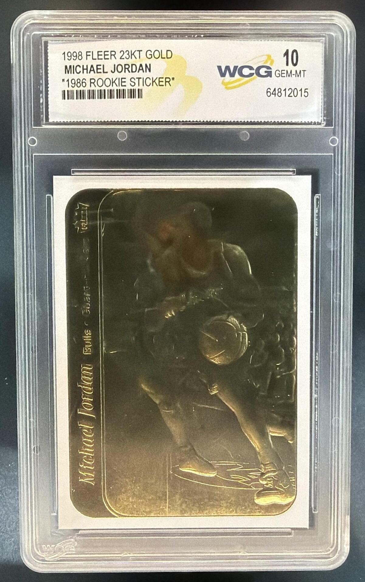1997 Fleer 23KT Gold Michael Jordan Rookie Sticker /10000 — front