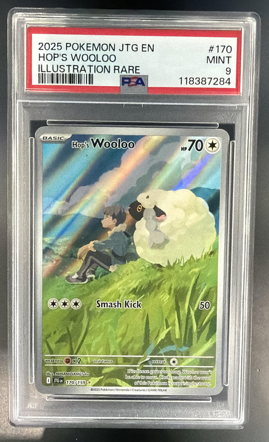 2025 Pokemon Journey Together Hop's Wooloo #170/159 PSA 9 — front