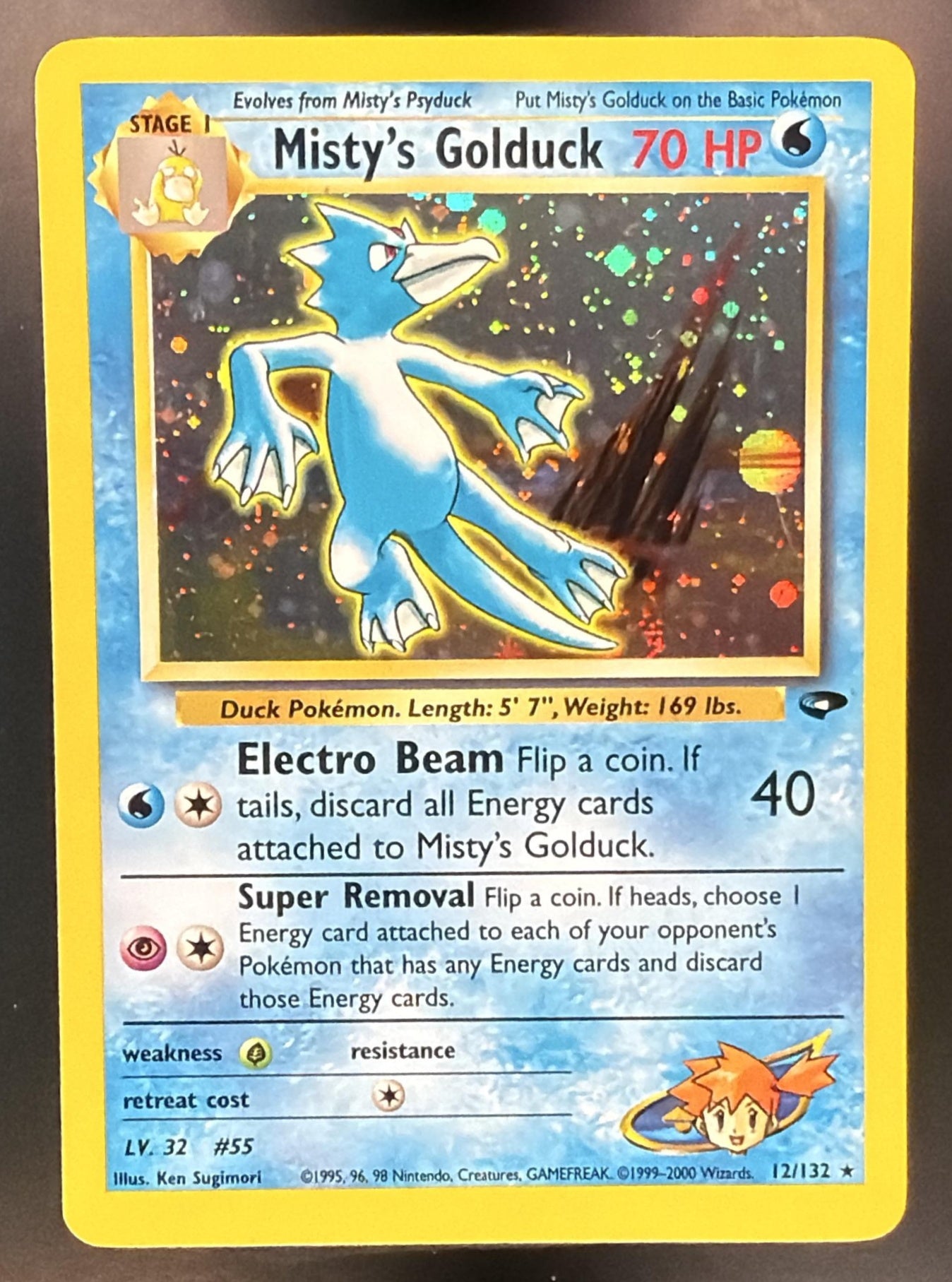 2000 Pokemon Gym Challenge Misty's Golduck #12/132 Holo — front