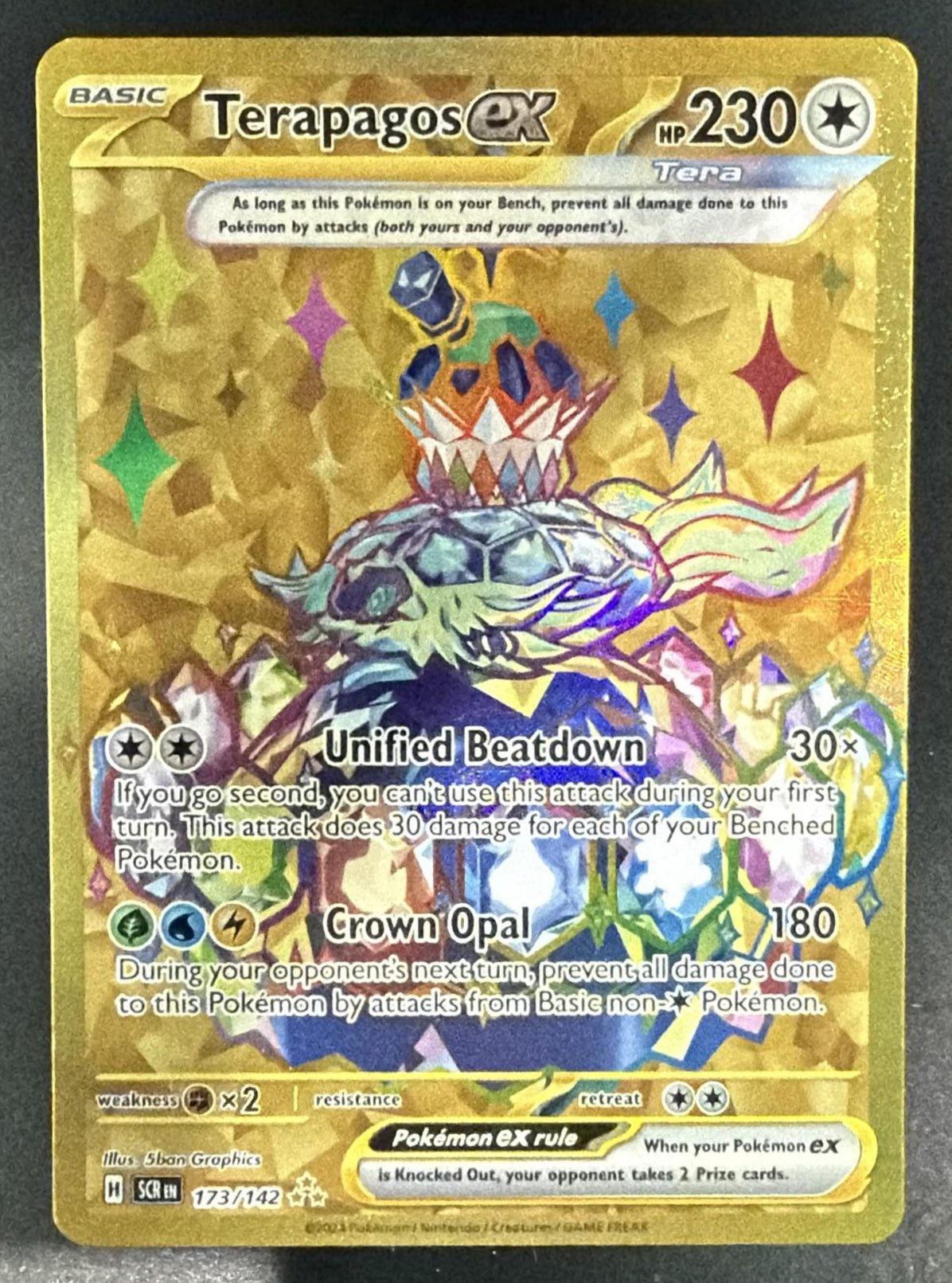 2024 Pokemon Stellar Crown Terapagos ex #173/142 Stamp — front