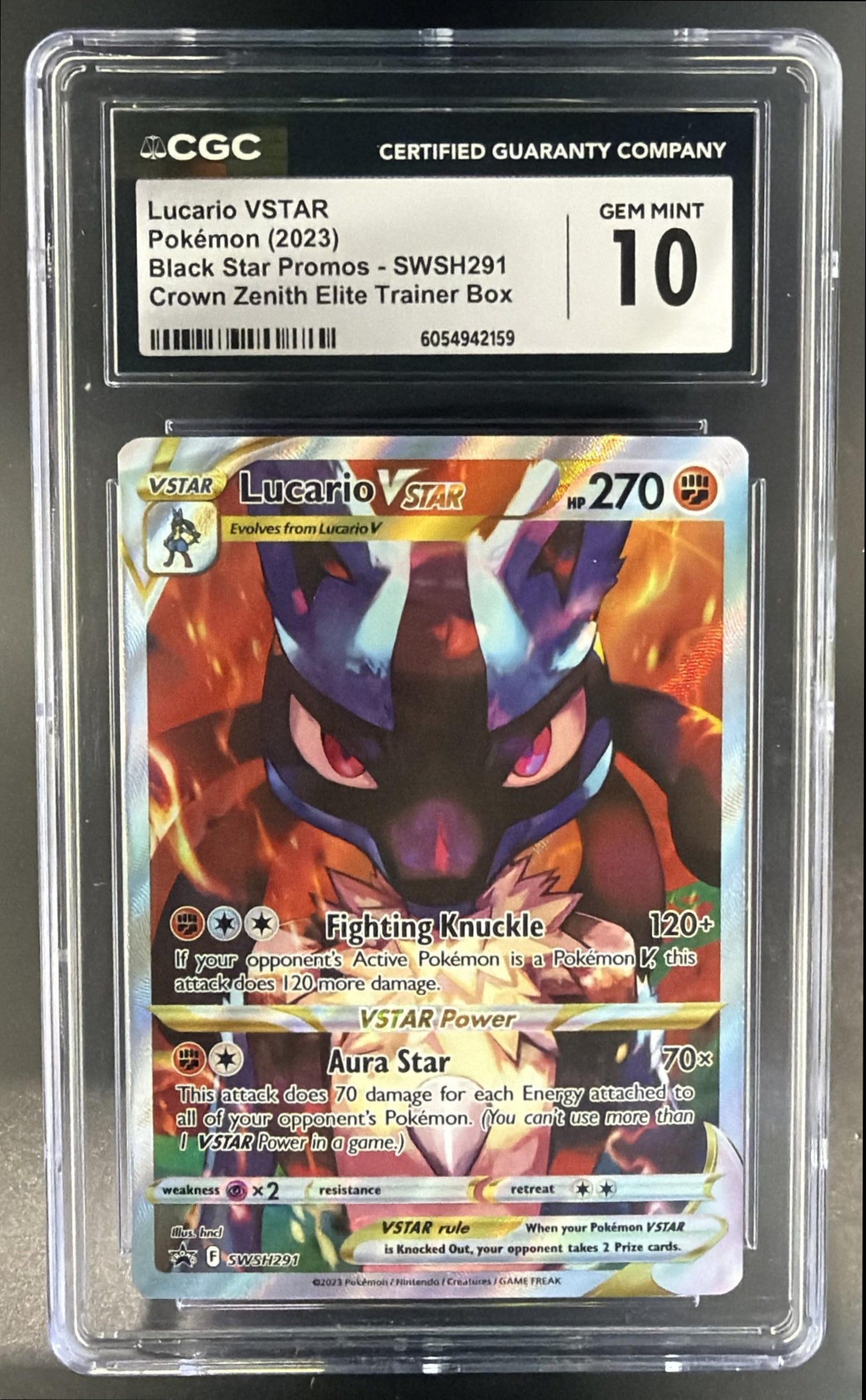 Pokemon Sword & Shield Black Star Promos Lucario VST #SWSH291 2022 CGC 10 — front
