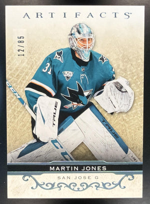 2021-22 Upper Deck Artifacts Martin Jones #53 Light Blue Steel 12/85 Sharks