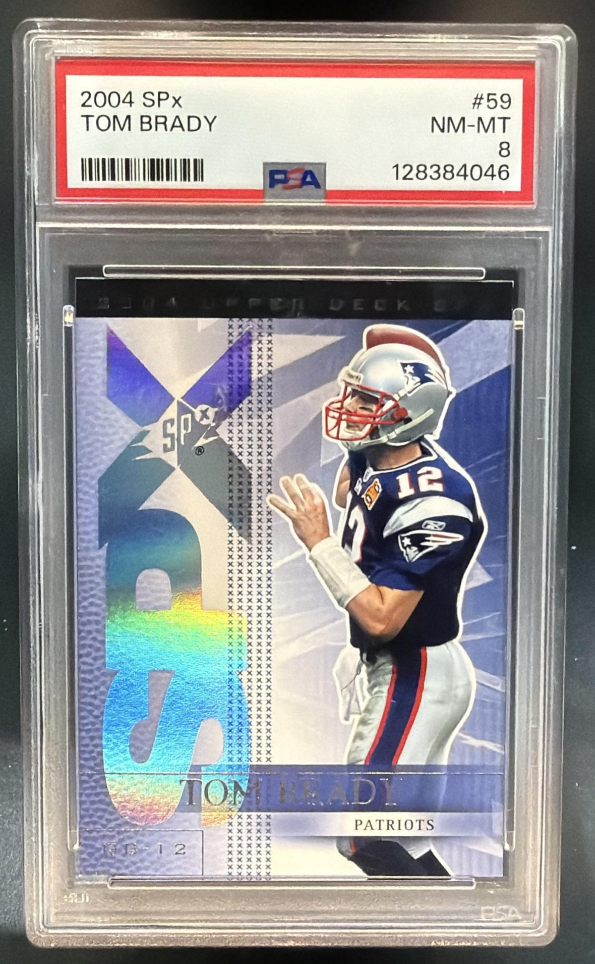 2004 SPx Tom Brady #59 Patriots PSA 8 — front