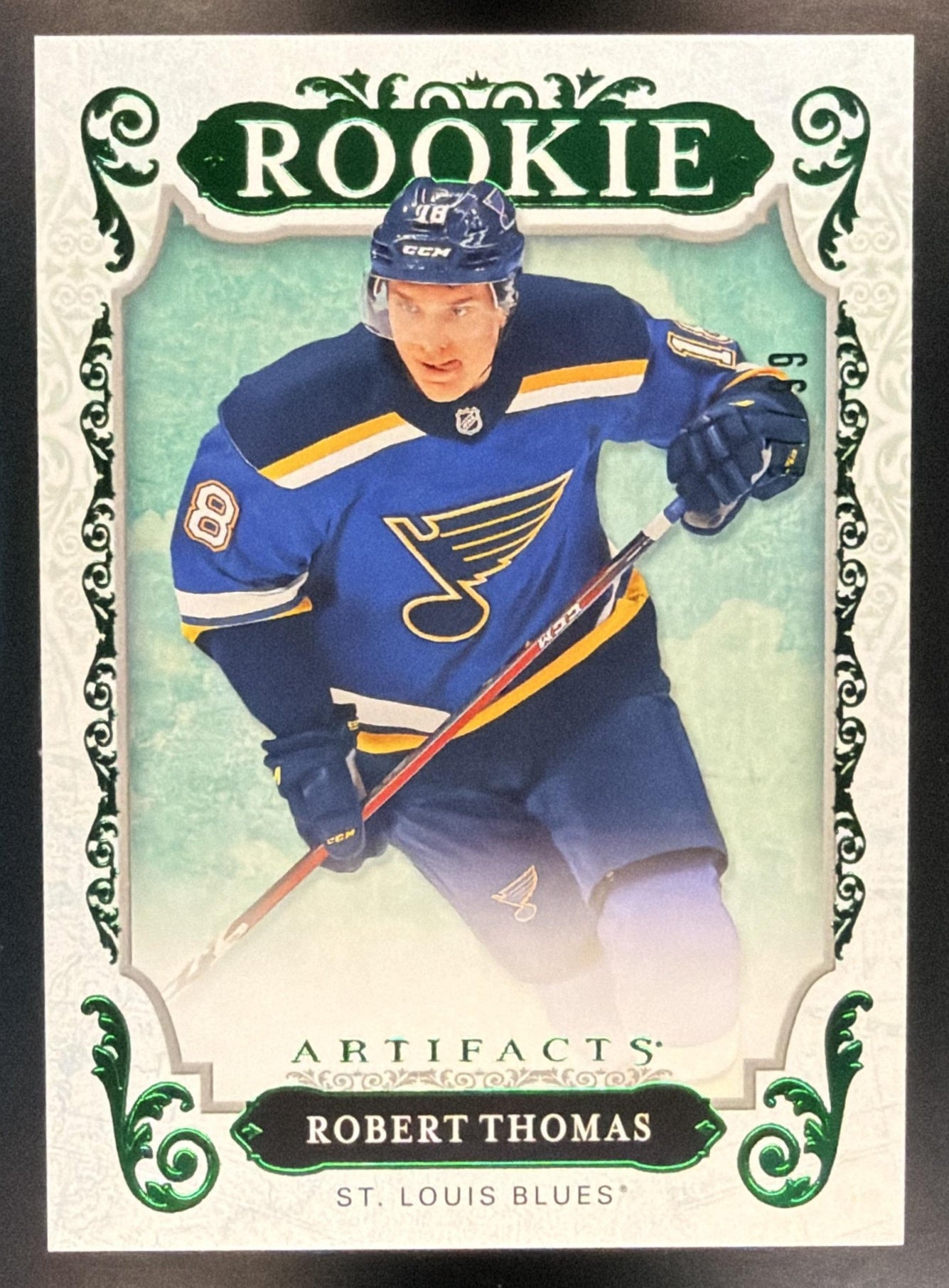 2018 Upper Deck Artifacts Robert Thomas #RED212 Rookie Exchange Emerald /99 RC — front