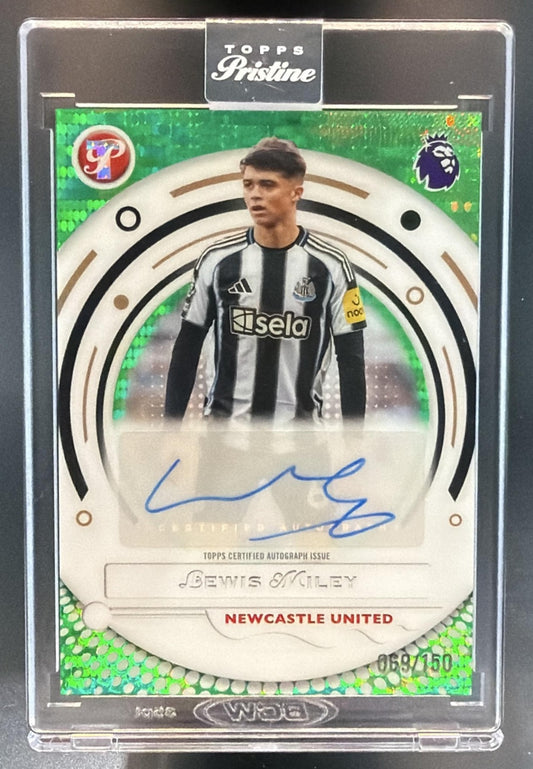 2025 Topps Pristine Premier League Lewis Miley #PA-LM Auto Green /150 — front