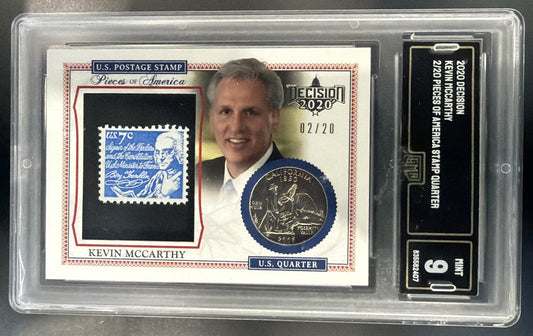 2020 Decision Kevin McCarthy Pieces of America Quarter/Stamp Relics /20 Stamp — front