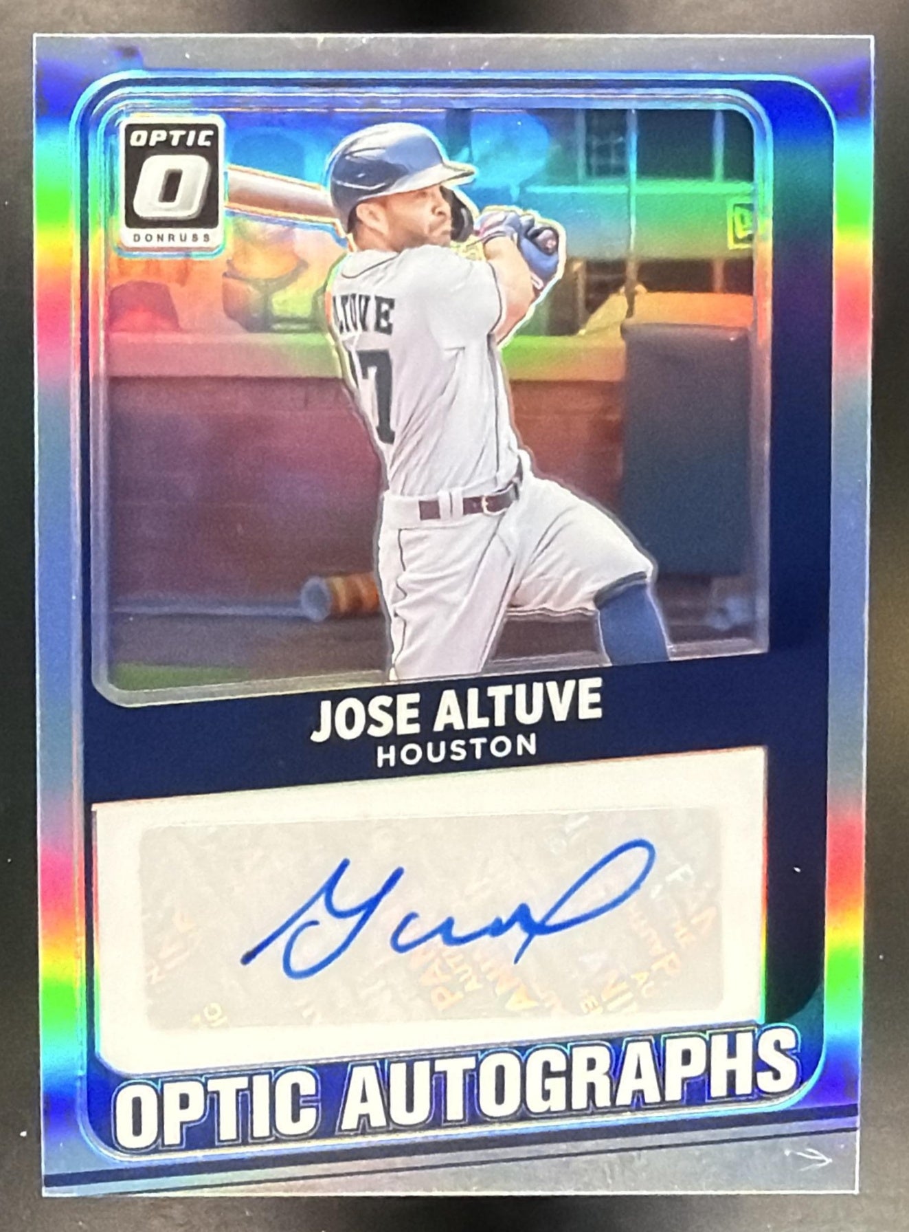 2021 Panini Donruss Optic Autographs Jose Altuve Astros — front