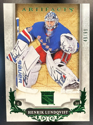 2018-19 Upper Deck Artifacts Henrik Lundqvist #127 Emerald 49/99 Rangers