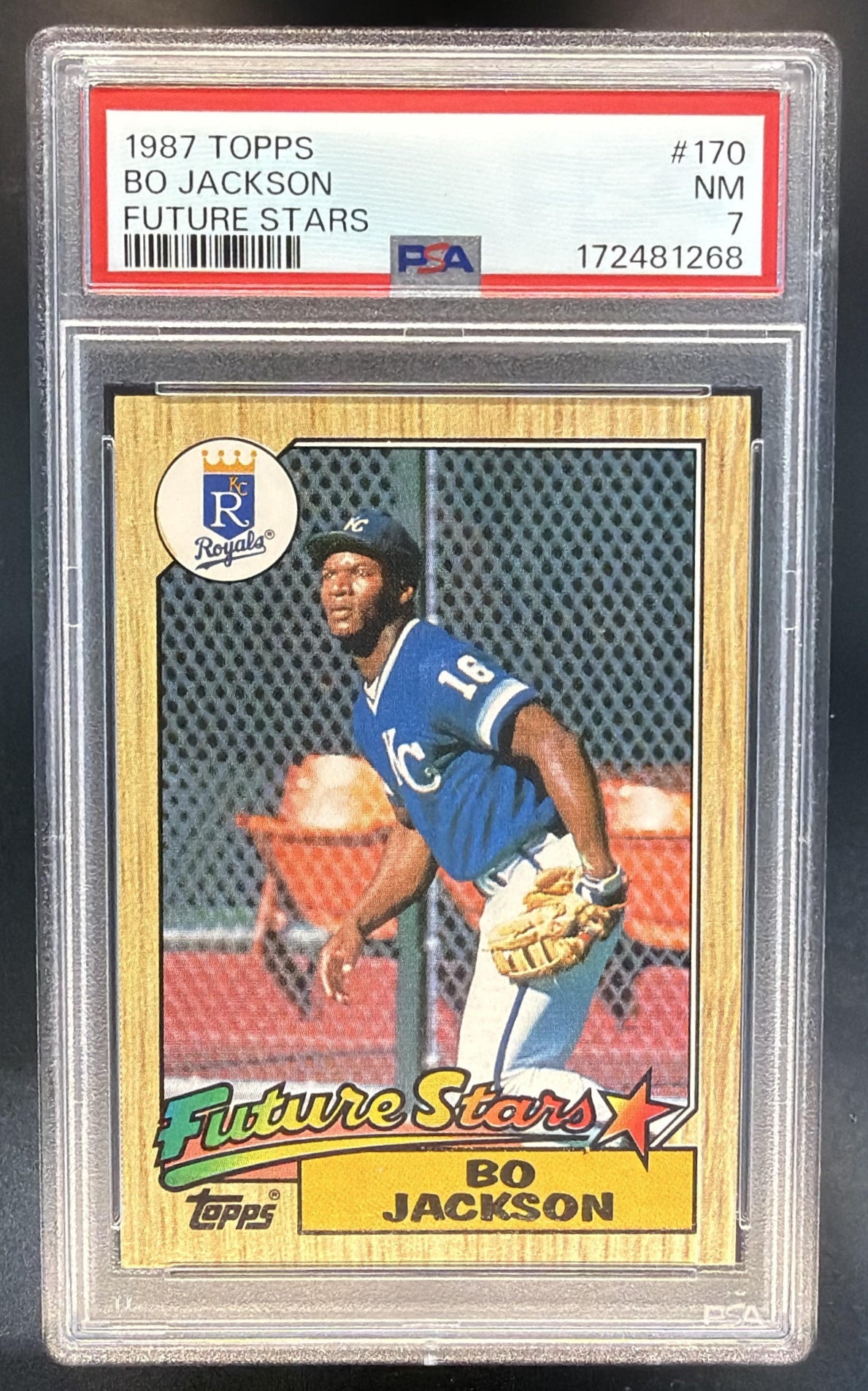 1987 Topps Bo Jackson #170 RC Royals PSA 7 — front