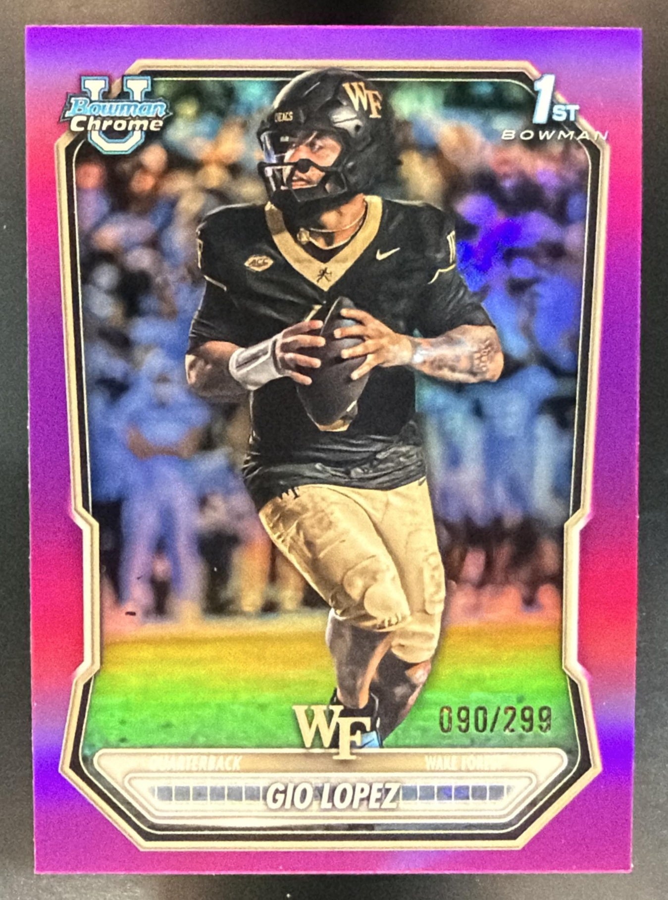 2026 Bowman Gio Lopez #BCP-107 Chrome Fuschia Refractor /299 1st Prospect — front