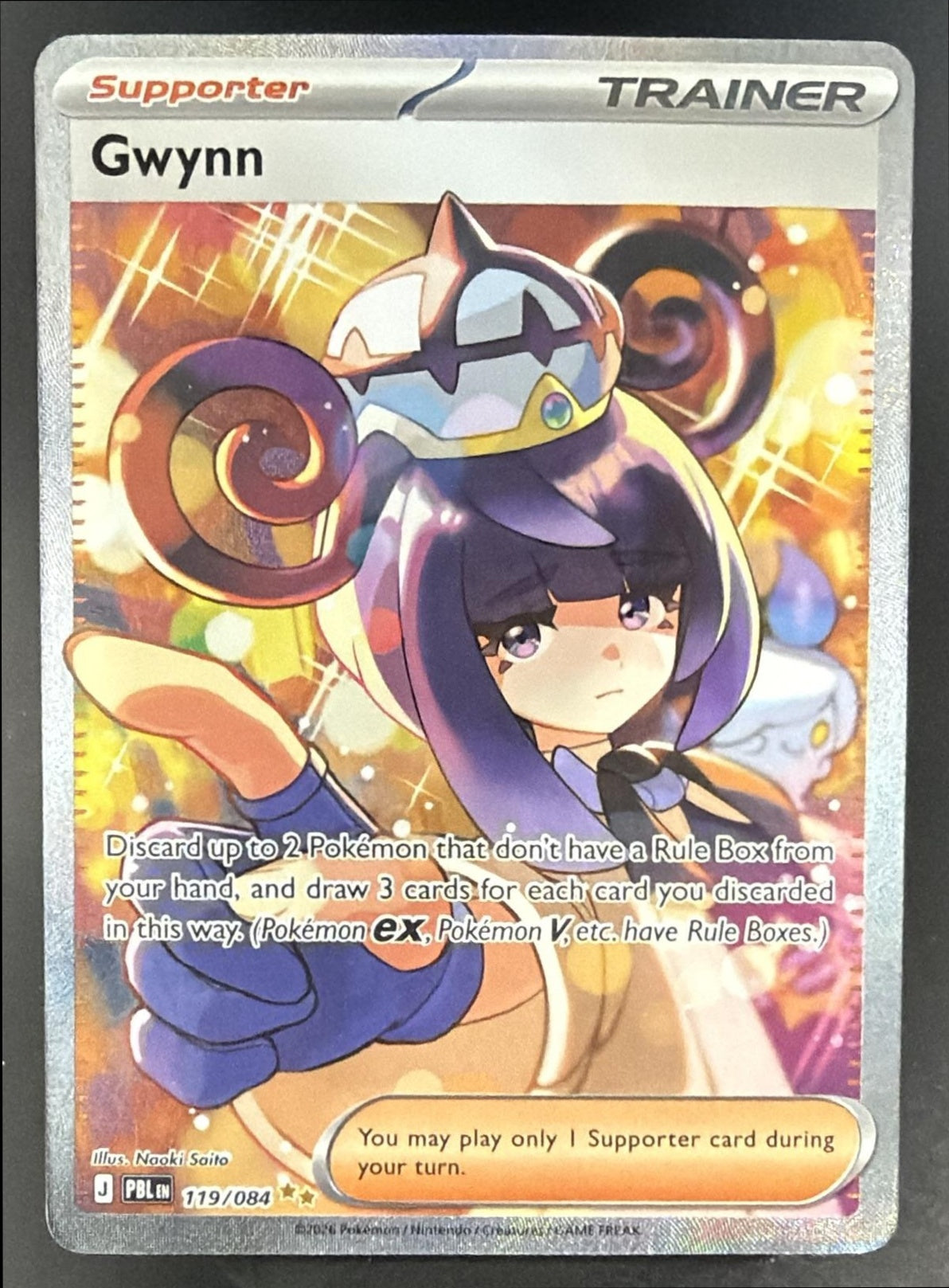 2026 Pokemon Pitch Black Gwynn #119/084 Special Illustration Rare — front