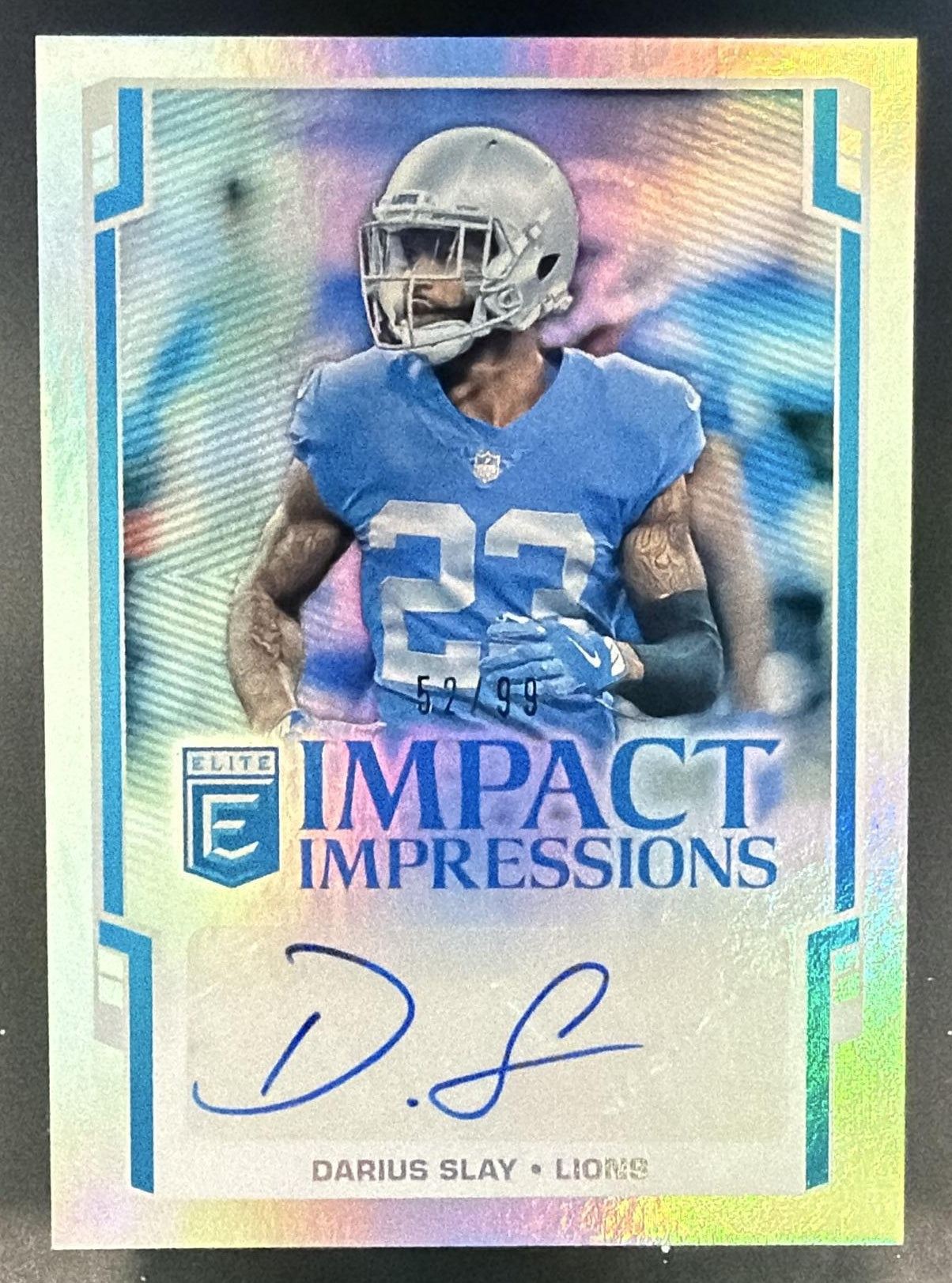 2018 Panini Donruss Elite Darius Slay #II-DS Impact Impressions 52/99 Auto Lions — front