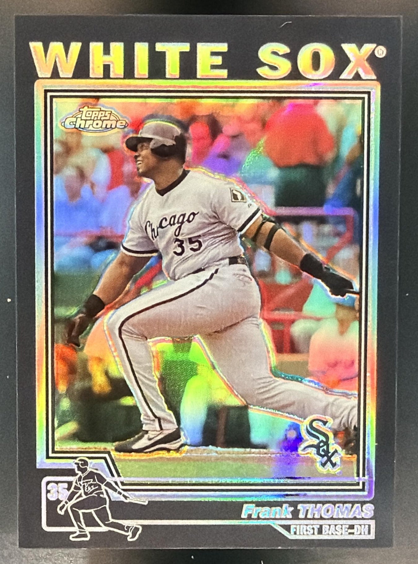 2004 Topps Chrome Frank Thomas #49 Black Refractor White Sox — front