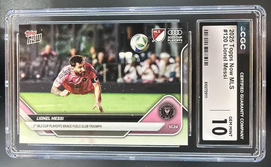 2025 Topps Now MLS Lionel Messi #120 Inter CGC 10 — front