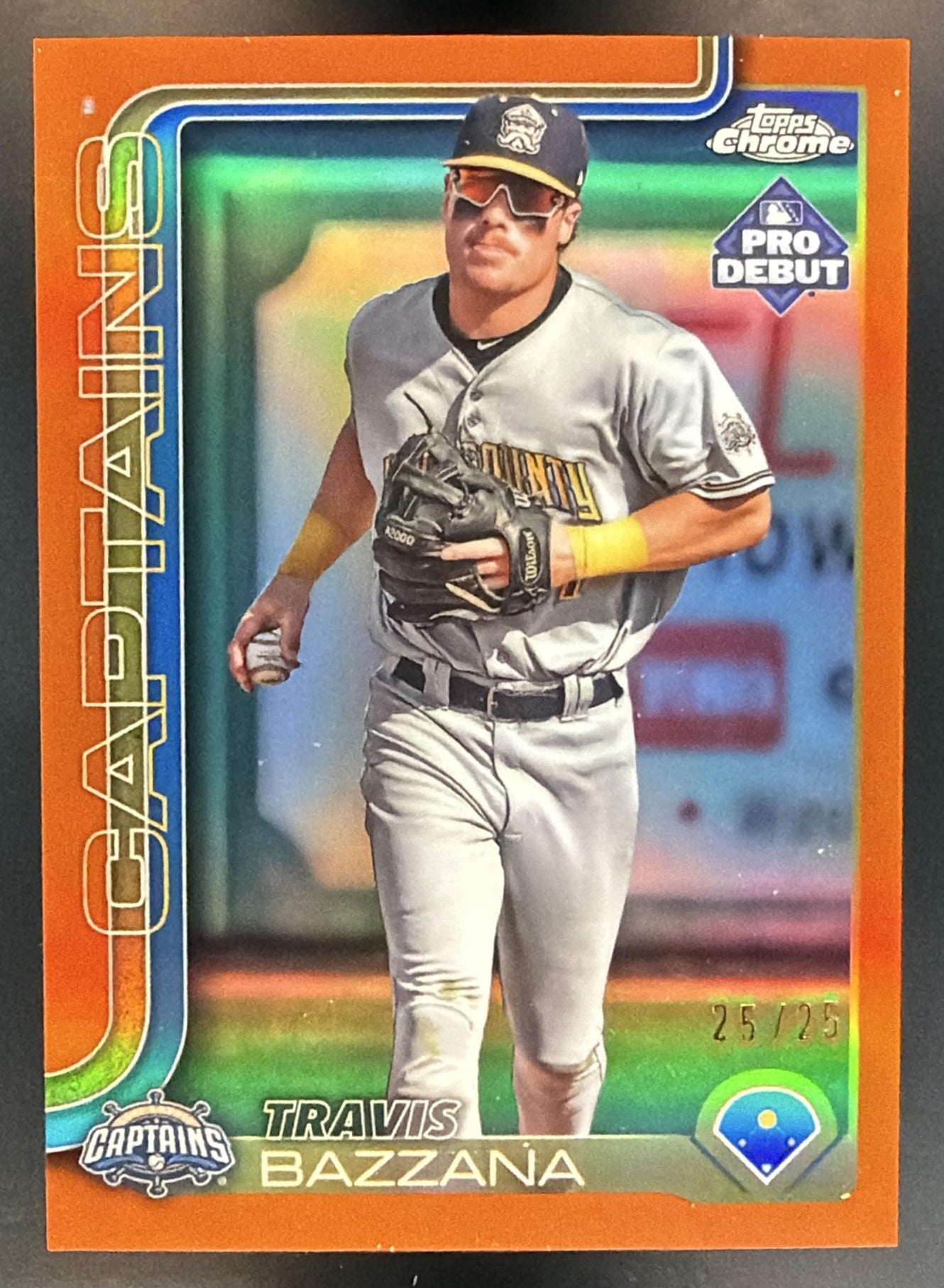 2025 Topps Pro Debut Travis Bazzana #PDC-100 Chrome Orange Refractor /25 — front