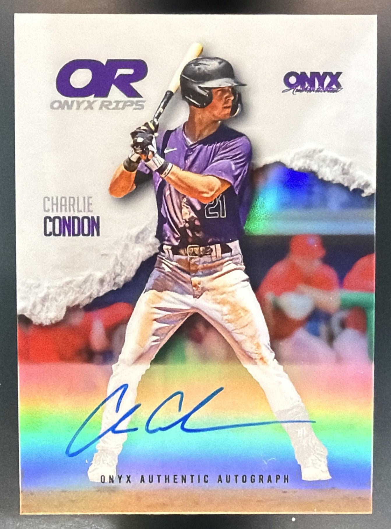 2025 Onyx Rips Charlie Condon On Card Auto — front