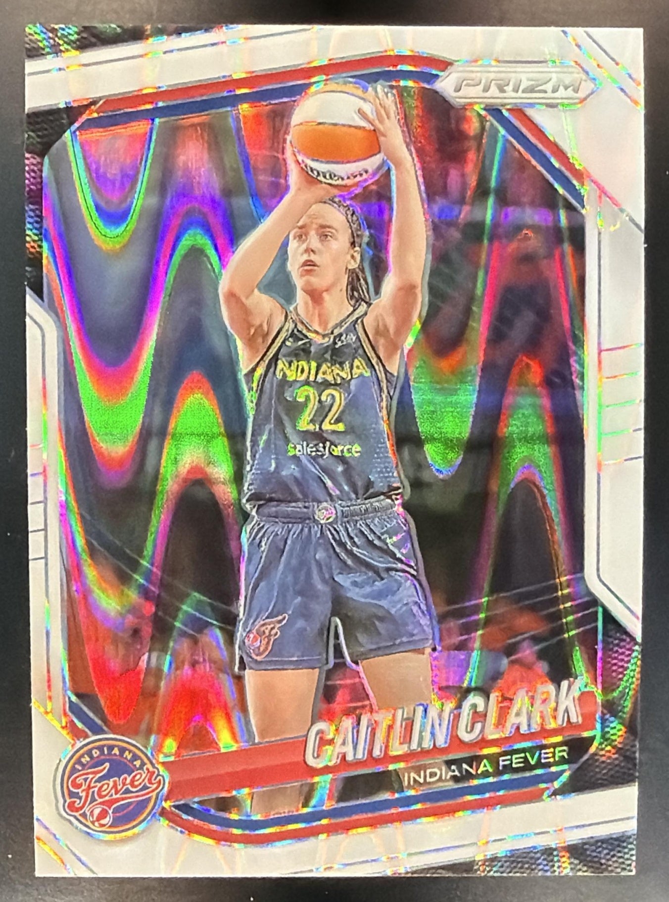 2025 Panini WNBA Prizm Caitlin Clark #22 White Seismic Fever — front