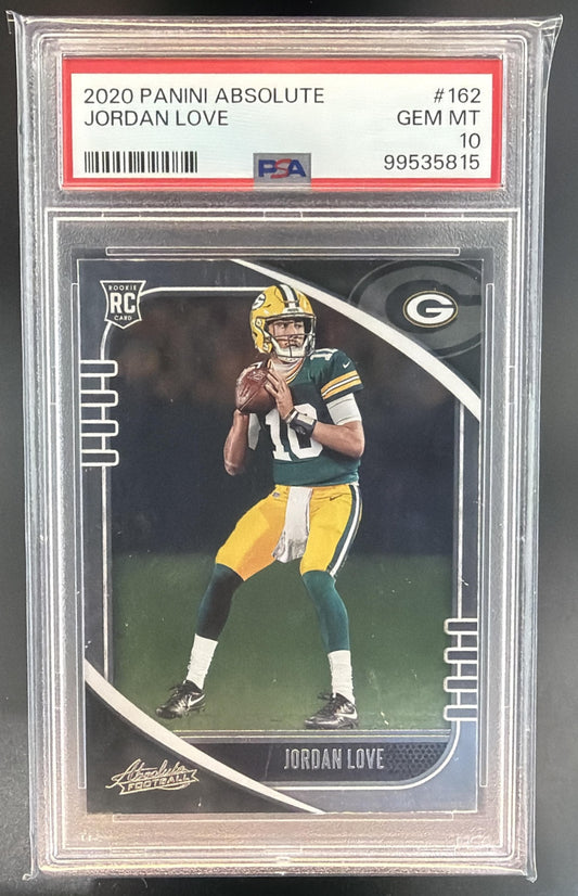 2020 Panini Absolute Jordan Love #162 Retail RC Packers PSA 10 — front