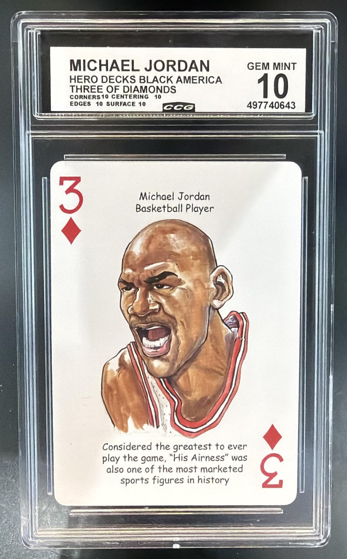 Hero Decks Black America Michael Jordan Three Of Diamonds — front