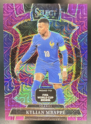 2025 Panini Select Road to FIFA World Cup Kylian Mbappe #80 Terrace Purple Mojo
