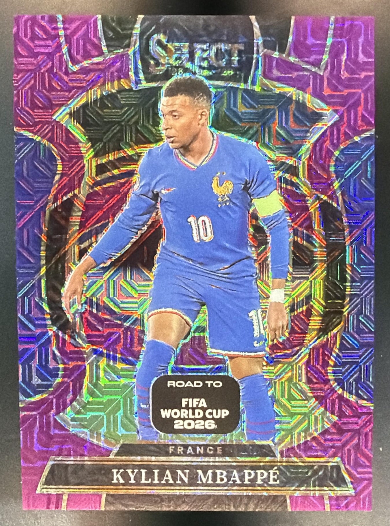 2025 Panini Select Road to FIFA World Cup Kylian Mbappe #80 Terrace Purple Mojo — front