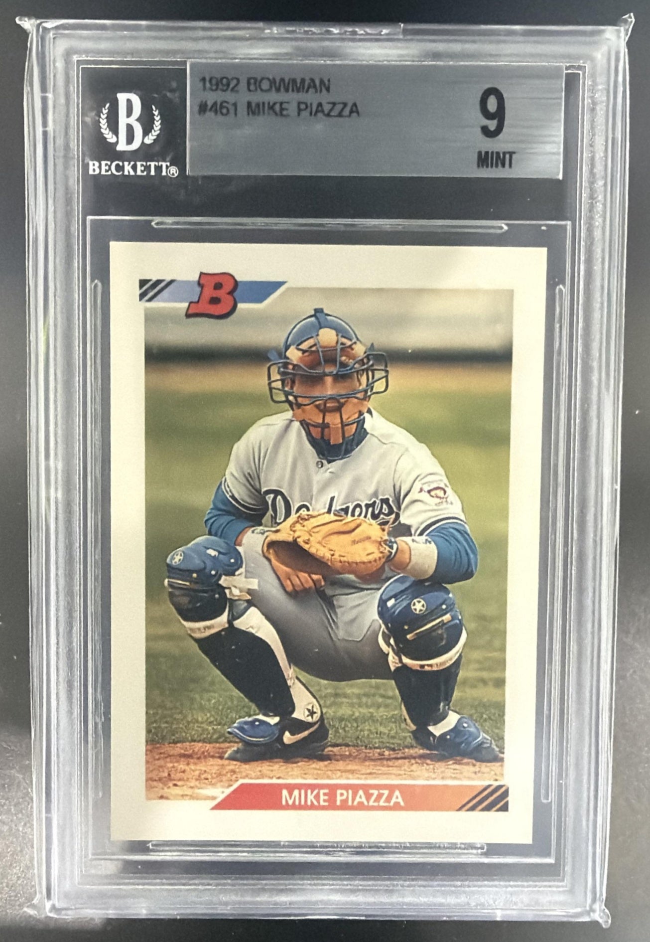 1992 Bowman Mike Piazza #461 RC Dodgers BGS 9 — front