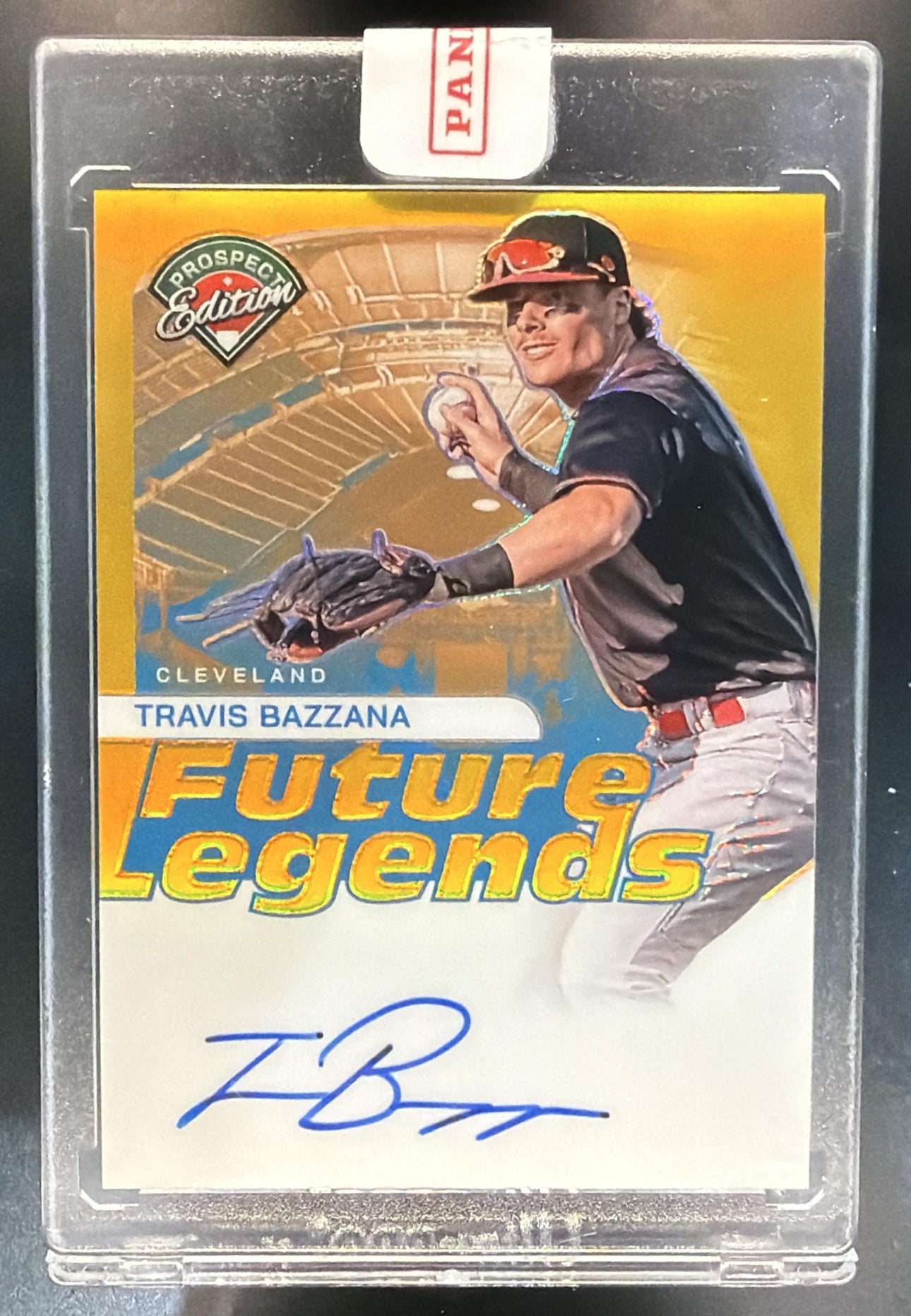 2024 Panini Prospect Edition Travis Bazzana #23 Future Legends Gold /10 Auto — front