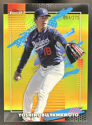 2026 Topps Finest Yoshinobu Yamamoto #120 Uncommon Yellow Refractor /275