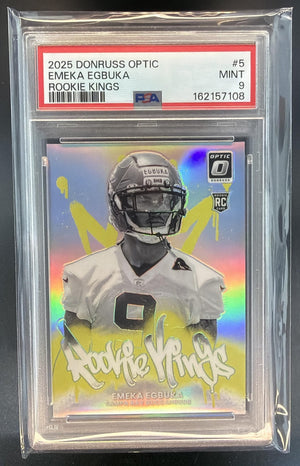 2025 Panini Donruss Optic Emeka Egbuka #5 Rookie Kings RC Buccaneers PSA 9
