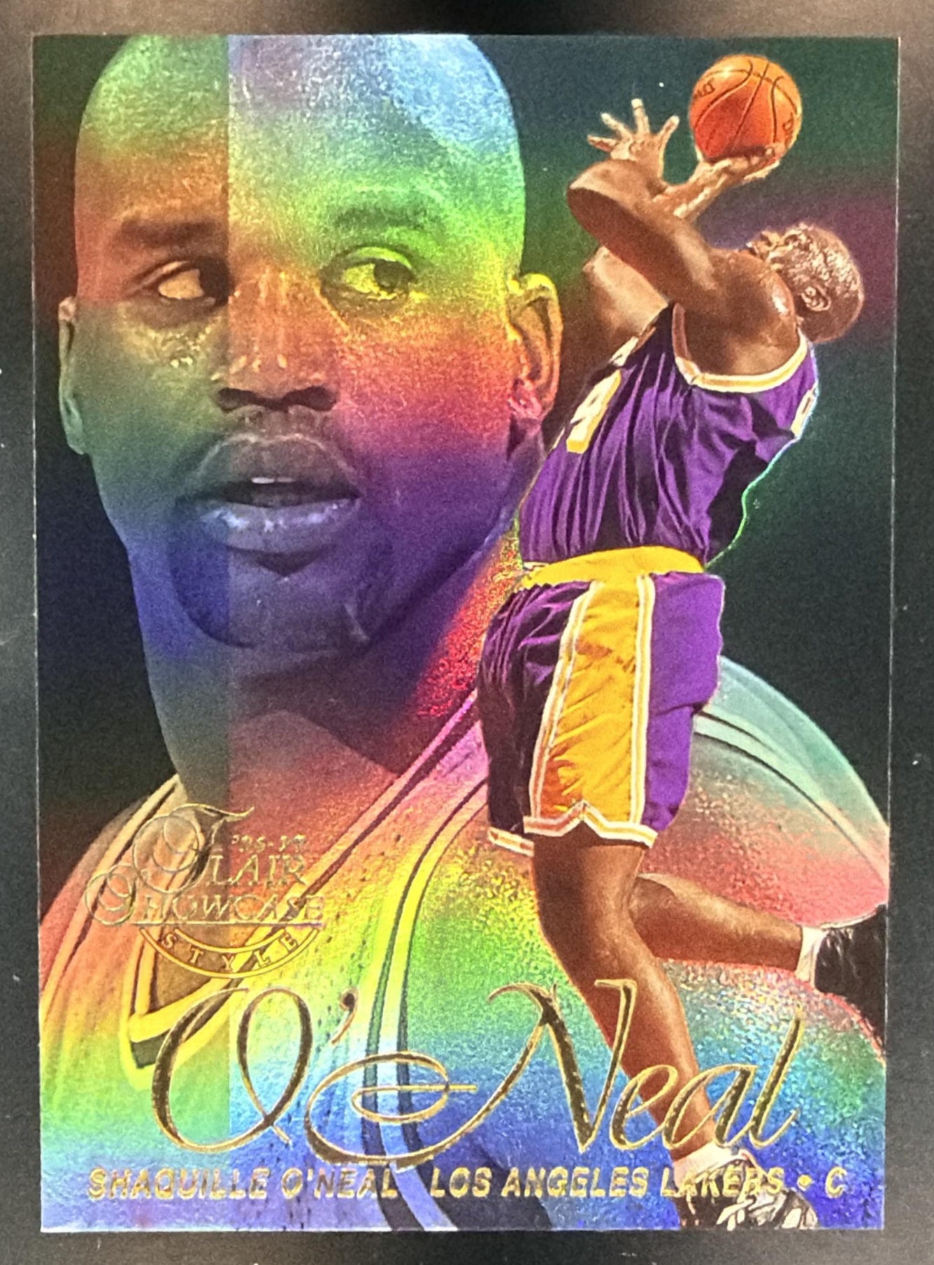 1996-97 Fleer Flair Showcase Shaquille O'Neal #10 Row 2 Style Lakers — front