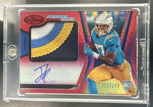 2020 Certified Joshua Kelley Freshman Fabric Mirror Signatures Red /249 RC Auto