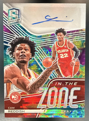 2020 Panini Spectra Cam Reddish #ITZ-CAM In The Zone Auto Celestial /75