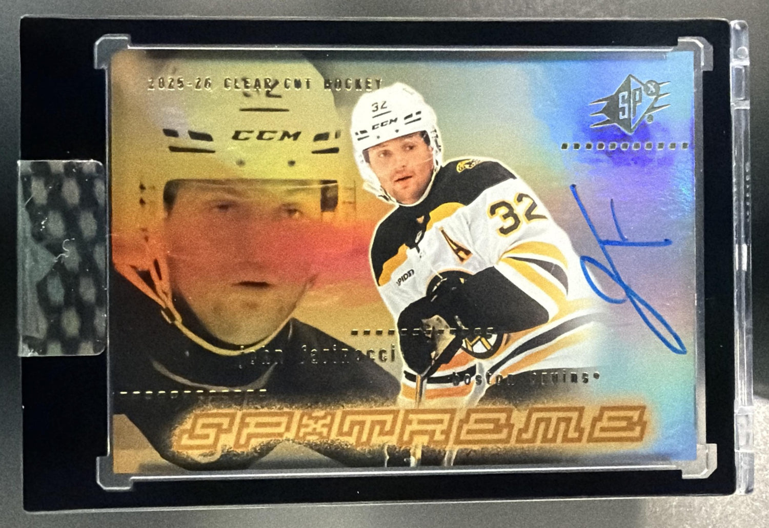 2025 Upper Deck Clear Cut John Farinacci #SX-JF 2000-01 SPx Spxtreme RC Auto — front
