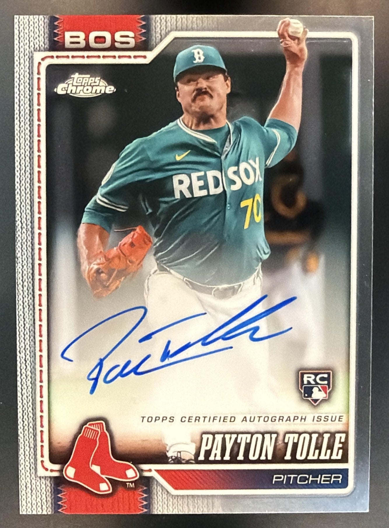 2026 Topps Chrome Payton Tolle #RA-PT Rookie Auto RC Red Sox — front