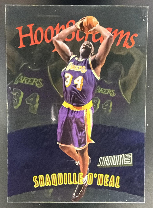 1997-98 Topps Stadium Club Shaquille O'Neal #HS1 Hoop Screams Lakers — front