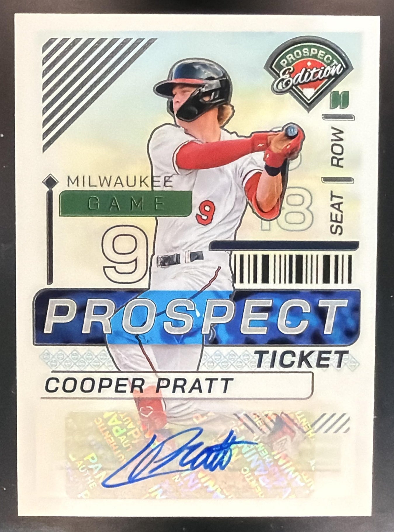 2024 Panini Prospect Edition Cooper Pratt #154 Holo Ticket Signatures Auto — front