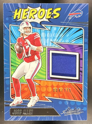 2025 Panini Absolute Josh Allen #AHM-JAN Heroes Memorabilia 8/115 MEM Bills