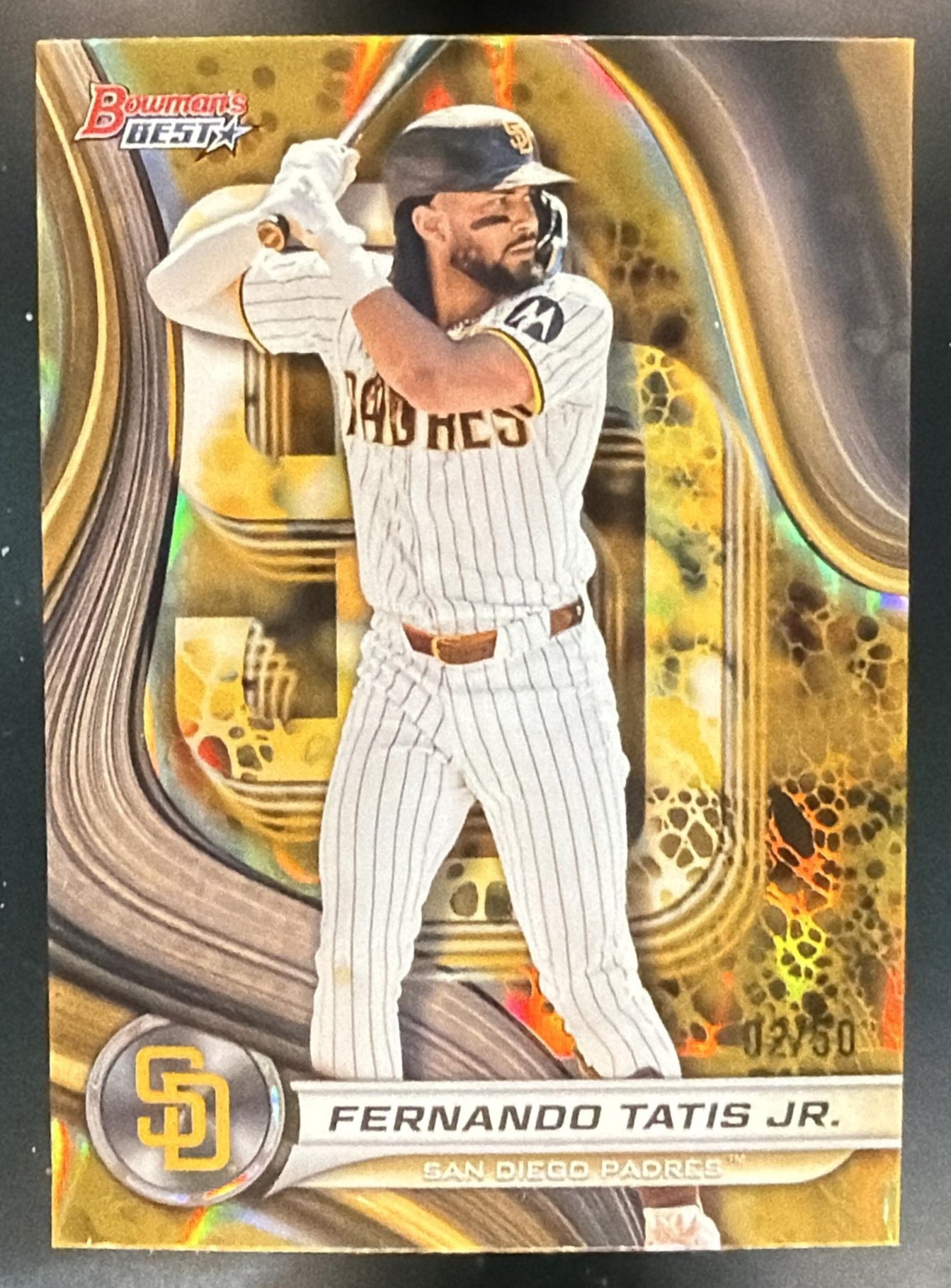 2024 Bowman's Best Fernando Tatis Jr. #55 Gold Refractor 2/50 Padres — front