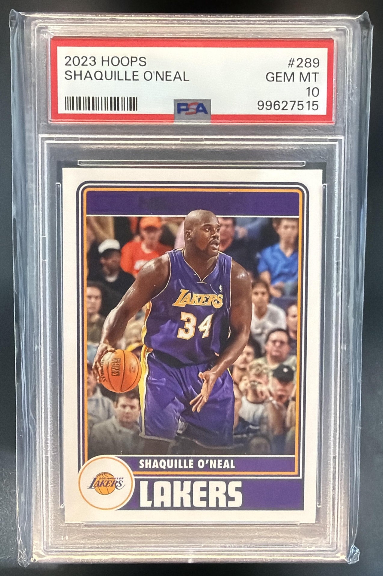 2023-24 Panini Hoops Shaquille O'Neal #289 Lakers PSA 10 — front