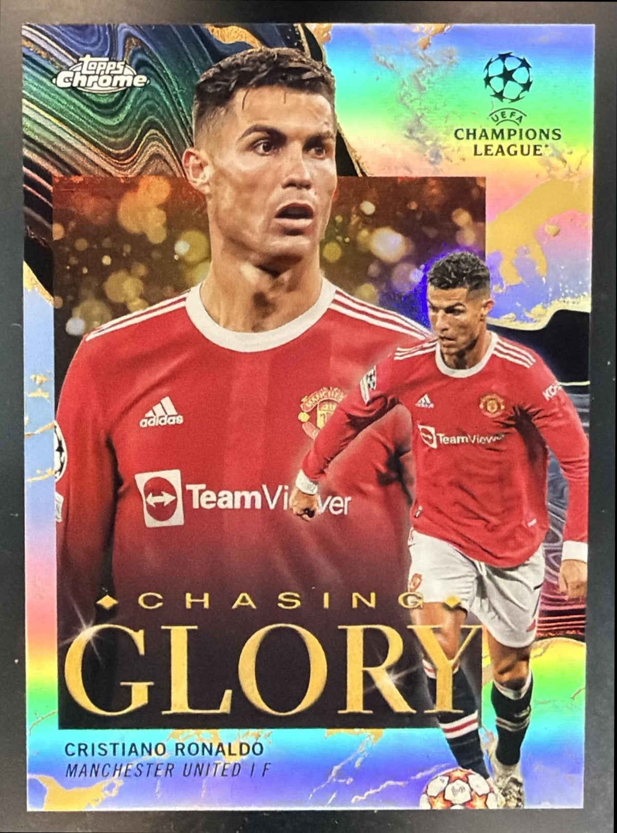 2021 Topps Chrome UEFA Champions League Cristiano Ronaldo #CG-17 Chasing Glory — front