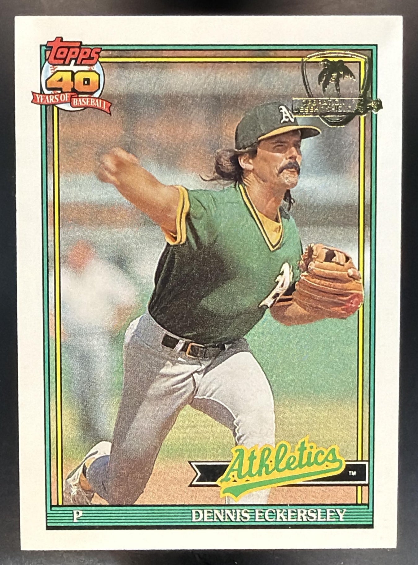 1991 Topps Dennis Eckersley #250 Desert Shield Athletics — front